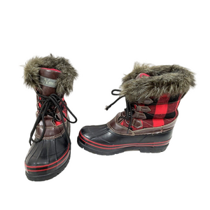 Natural Reflections Lumber Jill Insulated Pac Boots in Red Plaid Sz 7